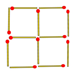 ５つの正方形を３つに